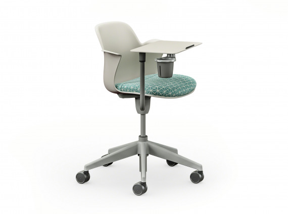 chair on wheels with tablet arm