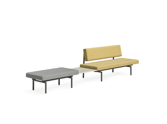 White background with yellow and grey sofa