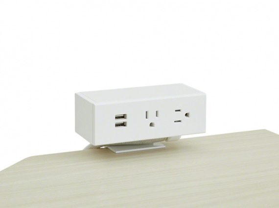 Bivi Height-adjustable Desk Accessory Clamp-on Power on white background