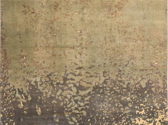 Tan and gray rug by ARZU